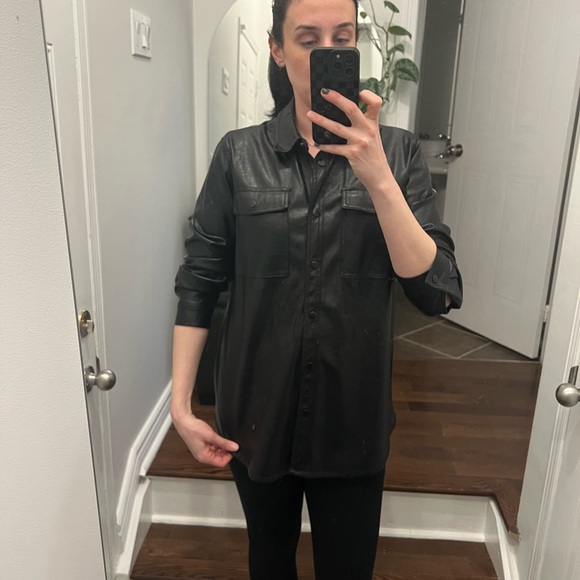 Dynamite leather shirt jacket. Size medium. Never worn - Picture 13 of 14